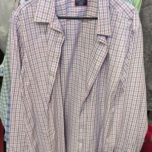 UNTUCKit Men's Light Pink and Blue Checkered Shirt